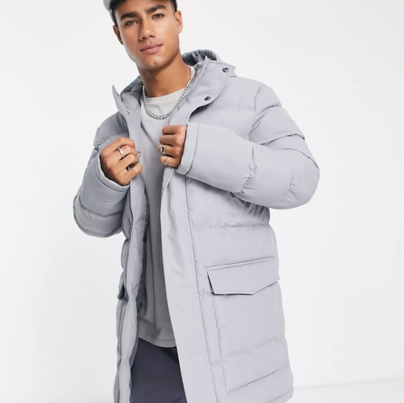 French Connection puffer for men, Grey, Size Large - Picture 4 of 5